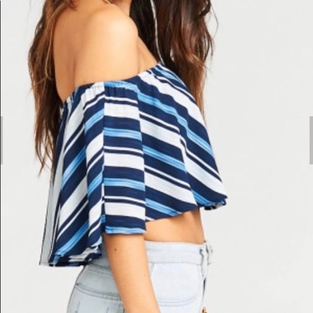 Show Me Your MuMu Heidi Ruffle Crop Top Size S
